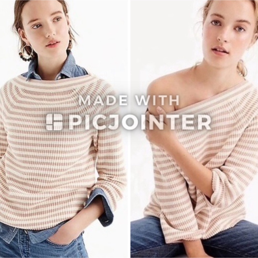 J Crew Women’s Sweater Boatneck Pink Stripe XS